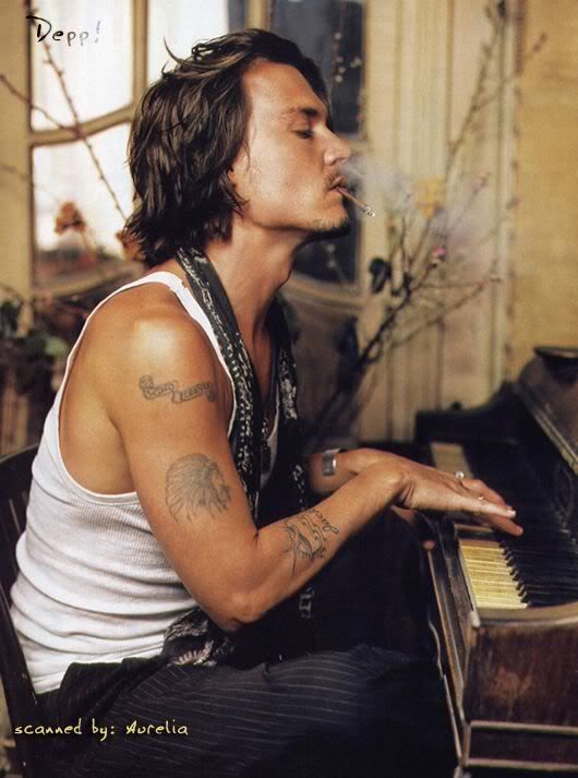Johnny Depp Piano Smoke Picture devil; that makes sense!