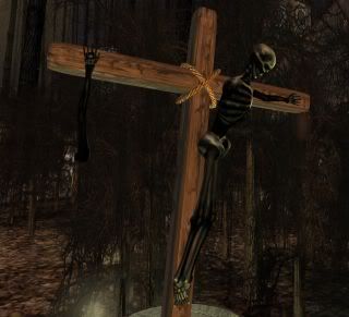 The skeleton on the cross